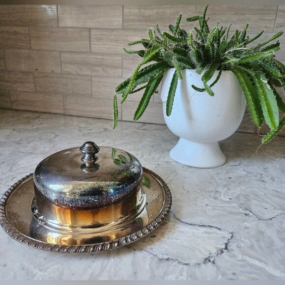 Vintage 3 Piece Coronet Silver Plated Jewellery,Butter, Caviar Covered Dish - Picture 1 of 10